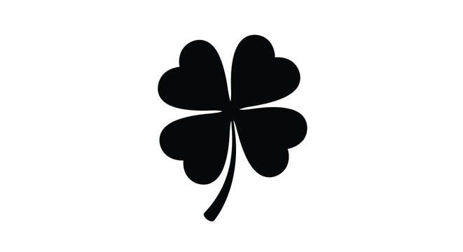 four leaf clover silhouette on white background high quality professional detailed modern elegant stylish clean crisp vibrant colorful digital creative