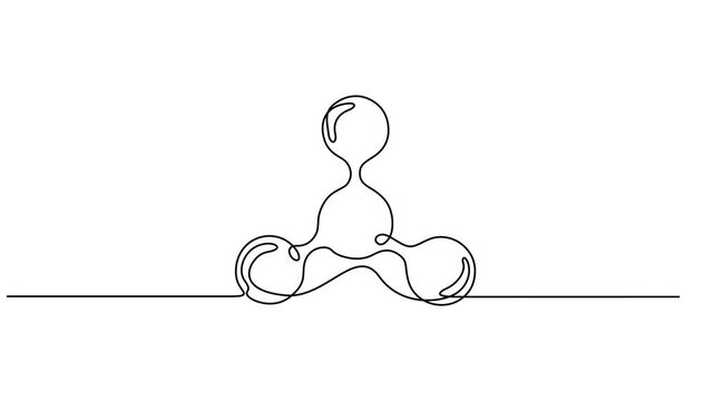 Carbon dioxide molecular model vector illustration continuous one line drawing animation, Chemical model: Ball and Stick. Isolated Transparent, CO2 Formula vector Carbon Dioxide full length video. pro