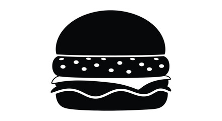 Fototapeta premium hamburger silhouette with black and white contrast on white background high quality professional detailed modern elegant stylish clean crisp vibrant