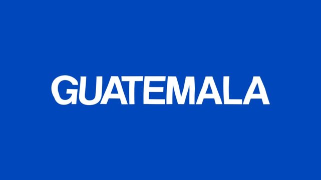 Bold white GUATEMALA text on blue background, clean and simple perfect for travel themes, geography content, and country related visuals.