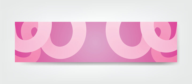 Abstract Pink Gradient Horizontal Profile Cover with Circular Shapes Modern Social Media Banner