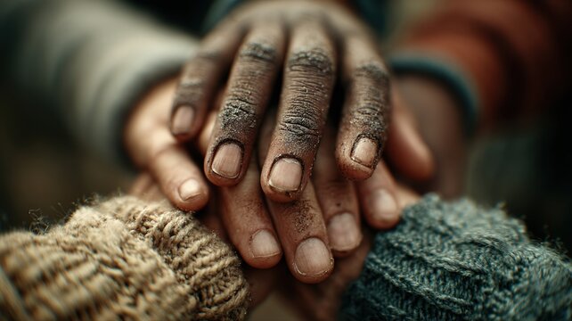 Unity and Togetherness in Hands of Different Cultures and Backgrounds