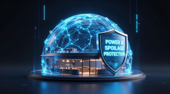 Cyber extortion insurance overview at a digital protection hub futuristic environment high fidelity concept