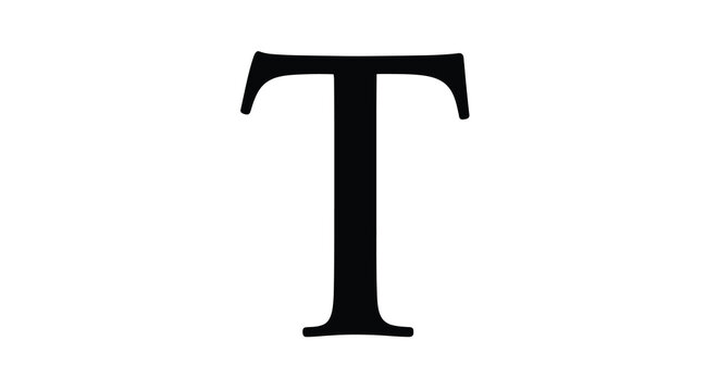capital letter t in bold black font on white background high quality professional detailed modern elegant stylish clean crisp vibrant