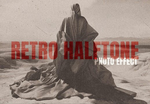 Retro Photo Effect &ndash; Halftone for Album Cover & Social Media (PSD)