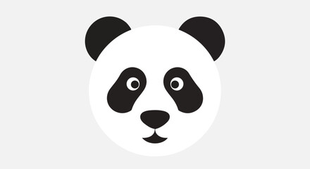 A cute panda face with black and white coloring © Marpuah
