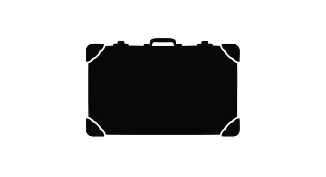 suitcase silhouette with handle and corner protectors on white background high quality professional detailed modern elegant stylish clean crisp vibrant