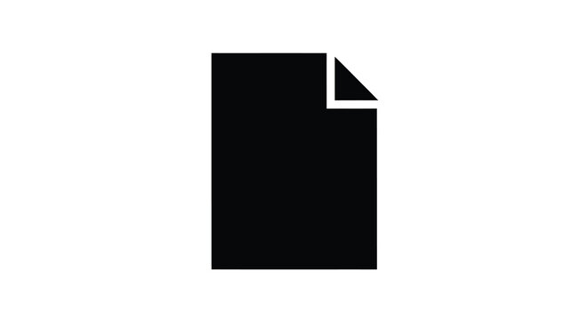 document icon with corner fold black silhouette on white background high quality professional detailed modern elegant stylish clean crisp vibrant