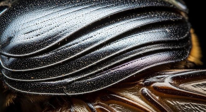 Extreme Macro Shot of a Beetles Iridescent Elytra Texture.
