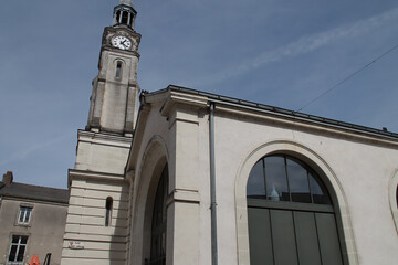 belfry and covered market in ancenis in france  © frdric