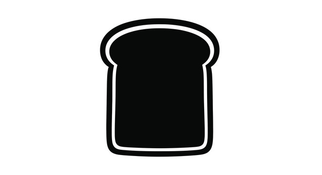 slice of bread silhouette black and white isolated on white background high quality professional detailed modern elegant stylish clean crisp