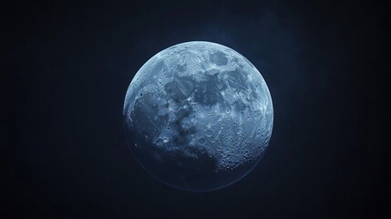 Fototapeta premium Blue Moon in Dark Space, Possible Stock Photo