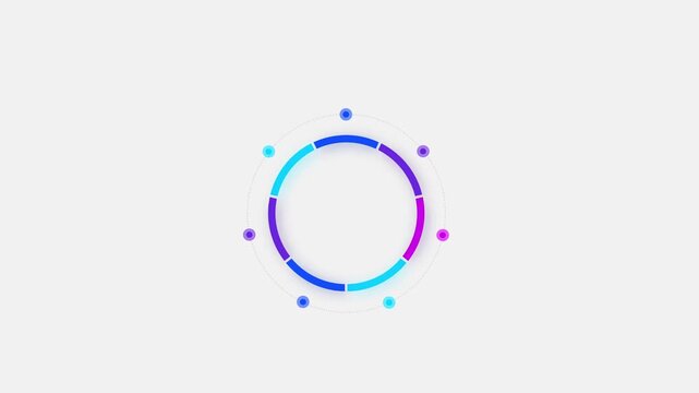 Collection of 3D infographic templates with circular hubs, horizontal lists, and semi-circle charts in blue and purple gradients on white and green backgrounds. Ideal for business data overlays.