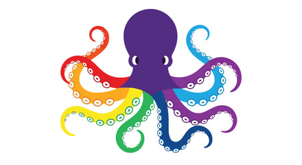 A colorful octopus with rainbow tentacles © Jumar