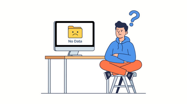 Flat Vector Illustration of No Data Error Concept