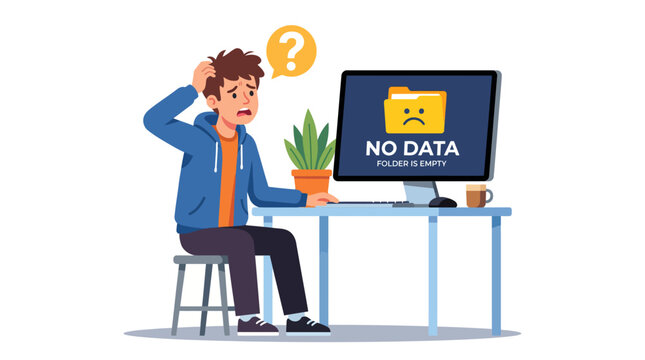 Flat Vector Illustration of No Data Error Concept