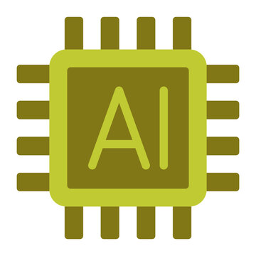 Artificial Intelligence (AI) Vector Flat Icon Design