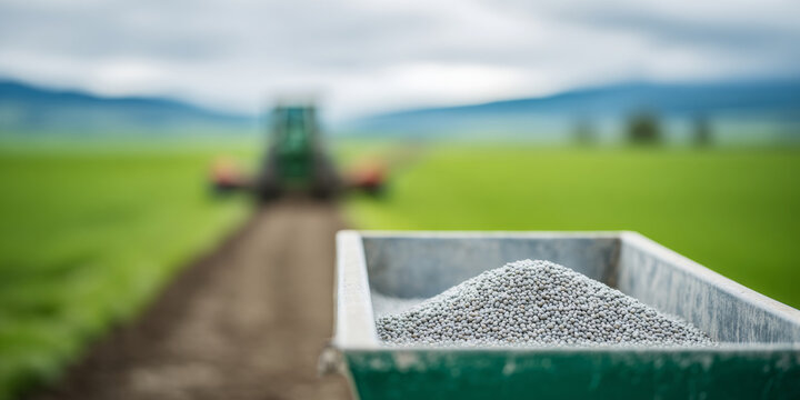 Agricultural fertilizer in field spreader