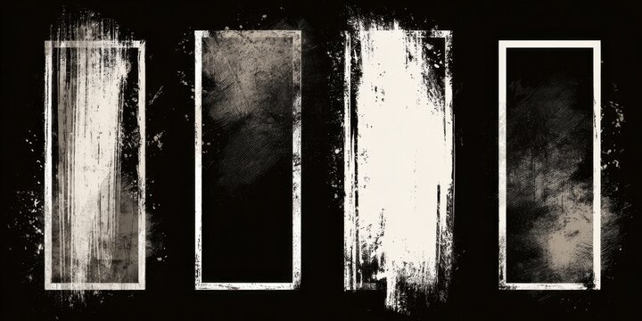 Large Abstract Grunge Frames on Dark Background
