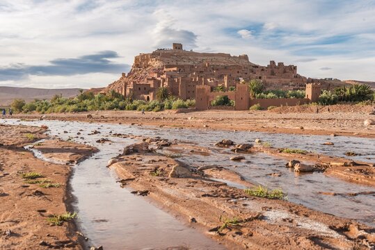 Fortified village, residences of the Kasbah Ait Benhaddou, High Atlas, Ksar Ait Benhaddou, Ouarzazate Province, Souss-Massa-Dra&acirc;, Morocco