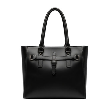 Black tote handbag with chain handle