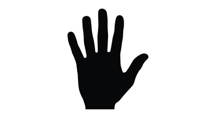 Obraz premium Title: hand silhouette with fingers spread on white background high quality professional detailed modern elegant stylish clean crisp vibrant colorful digital 