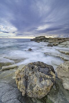 Rocky coast near Agios Georgios, Paphos, Republic of Cyprus, Cyprus
