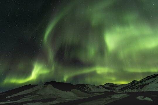 Northern Lights (Aurora borealis), near M&yacute;vatn, Nor&eth;urland Eystra, Northern Iceland, Iceland