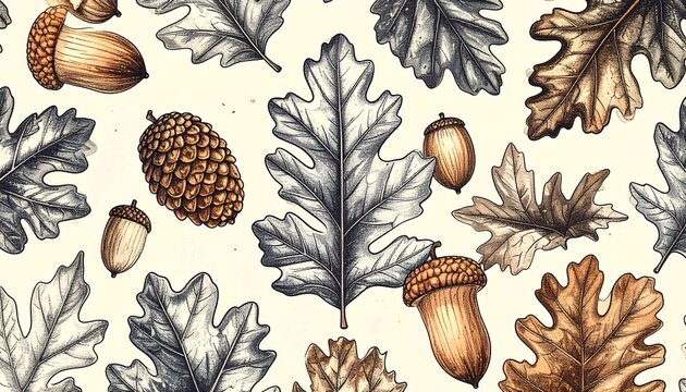 Acorn and Oak Leaves. (1)