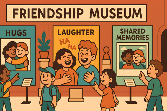 Children visiting a museum of friendship