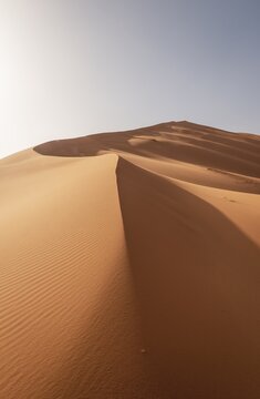 Sand dunes in the desert, dune landscape Erg Chebbi, Merzouga, Sahara, Morocco