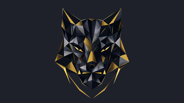 Geometric wolf head design abstract illustration of animal in low poly style