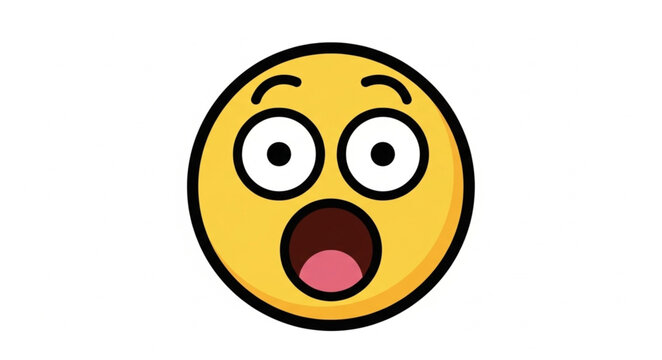Shocked Emoji Face with Wide Eyes and Open Mouth.