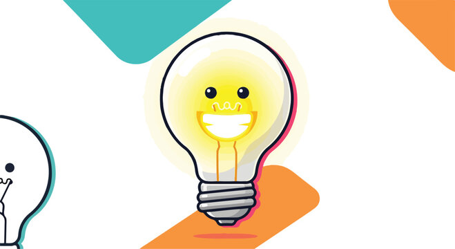 A lightbulb with a smiley face