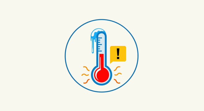 Heat Warning Thermometer Icon Symbol.