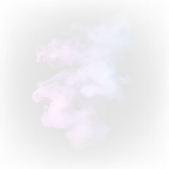 Fototapeta premium Colorful smoke swirl isolated on transparent background, showcasing pink and blue hues in a dynamic shape, light overlay, PNG