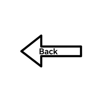 Minimalist back arrow button vector illustration for web interface