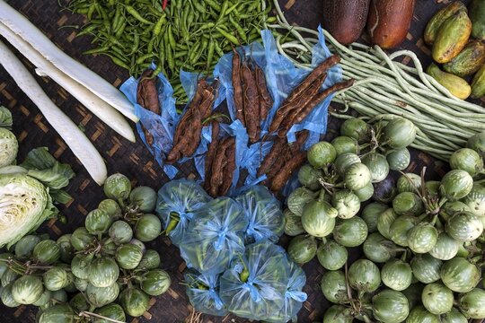 Exotic vegetables, Ngapali, Thandwe, Rakhine State, Myanmar
