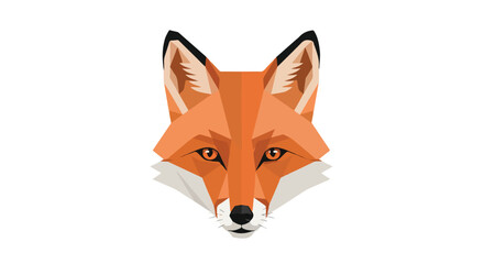 A geometric fox head with orange, white, and black colors © Marpuah