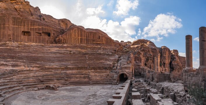 Amphitheatre, Nabataean city Petra, near Wadi Musa, Jordan