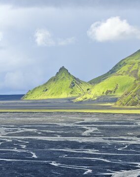 Wde glacial river Mulakvisl, V&iacute;k, Southern Region, Iceland