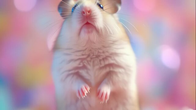 Hamster Exploring Colorful Bedding In Soft Focus Setting