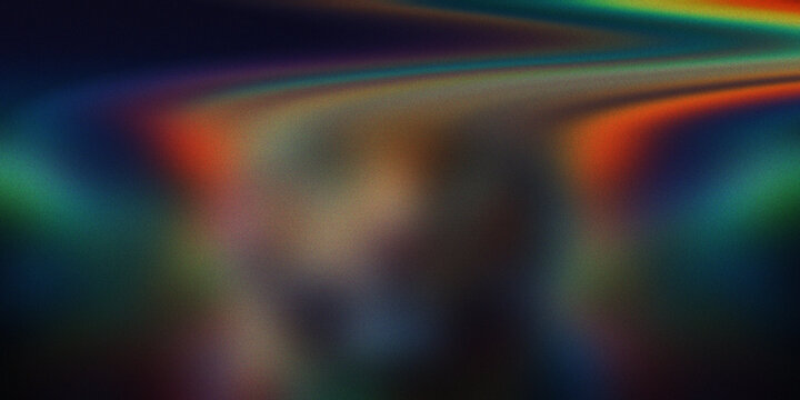 Abstract background featuring soft light waves with rainbow spectral colors flowing across dark textured surface design.