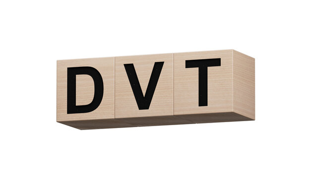 DVT the word is written on wooden cubes.close up of wooden cubes,Business Concept.Supports PNG files with transparent backgrounds.