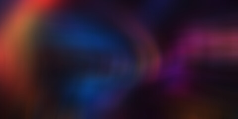 Abstract dark background with colorful light leak effects featuring blue orange and purple neon glowing streaks and blur. © SmartVector Studio