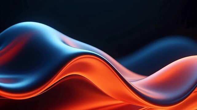 Blue and orange wave pattern on black