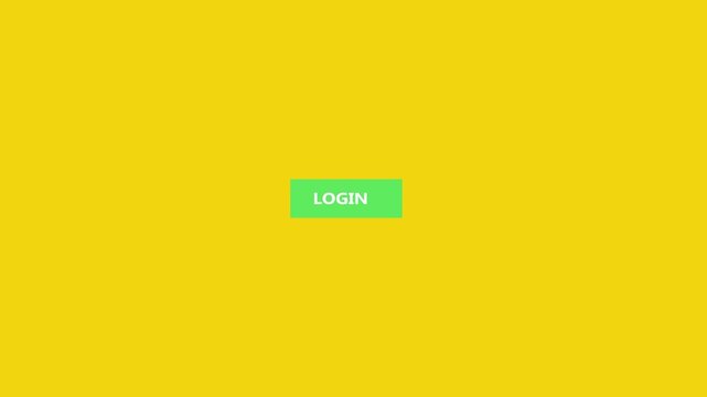 Title: Mouse cursor clicking green LOGIN button on yellow background