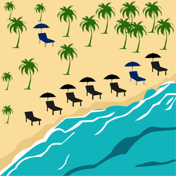 Cox&rsquo;s Bazar Sea Beach Scenic Coastline Silhouette Isolated on White Background