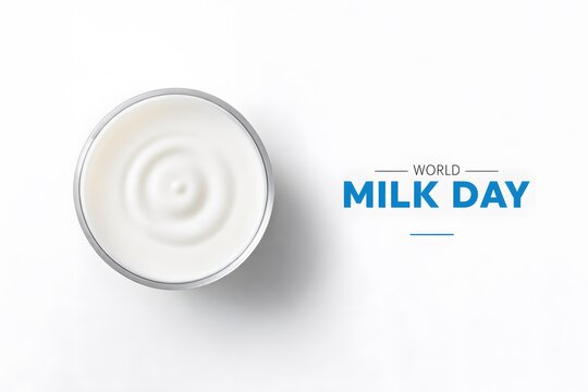 Top View of Milk Ripple in Glass for World Milk Day