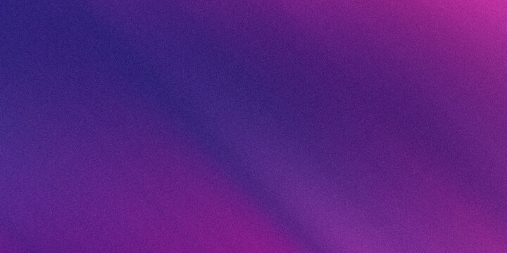 Abstract grain noise texture gradient background with dark blue and violet purple color transitions and copy space.
